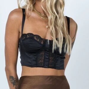 Black Lace Crop Top